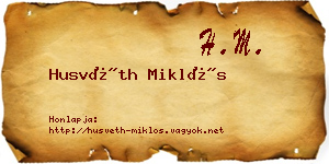 Husvéth Miklós névjegykártya
